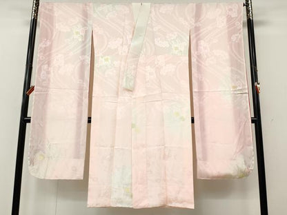 平和屋着物●振袖用長襦袢　袷　御所車花地紋　暈し染め　さが美扱い　正絹　逸品　CABK8171ut