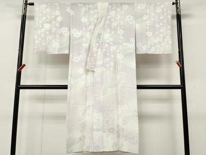 平和屋着物●長襦袢　無双仕立て　枝垂れ花地紋　暈し染め　正絹　逸品　CABK8172ut