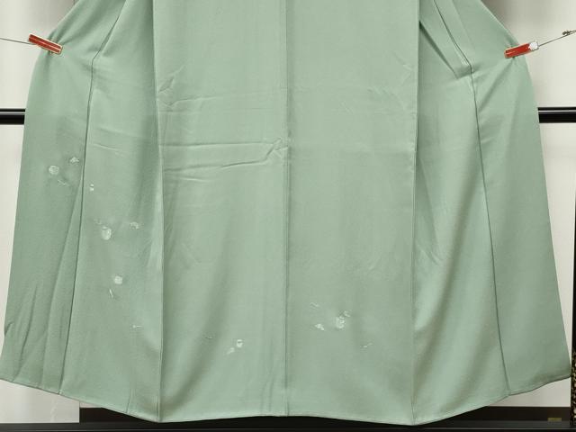 平和屋着物●訪問着　総刺繍　茶道具　仕覆文　錆青磁色　正絹　逸品　CABK8175ut
