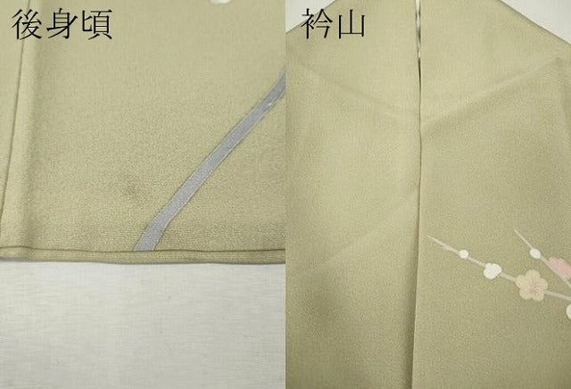平和屋着物●訪問着　友禅　刺繍　枝花文　暈し染め　正絹　逸品　CABK8176ut