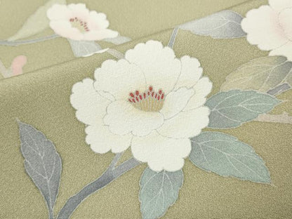 平和屋着物●訪問着　友禅　刺繍　枝花文　暈し染め　正絹　逸品　CABK8176ut