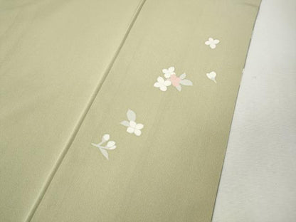 平和屋着物●訪問着　友禅　刺繍　枝花文　暈し染め　正絹　逸品　CABK8176ut