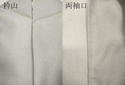 平和屋着物●日本のお笑いタレント　俳優　画家　書家　片岡鶴太郎　色無地　草花地紋　素色　正絹　逸品　CABK8179ut