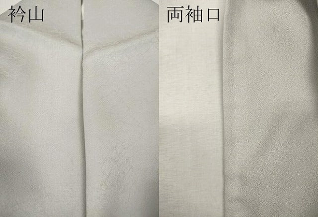 平和屋着物●日本のお笑いタレント　俳優　画家　書家　片岡鶴太郎　色無地　草花地紋　素色　正絹　逸品　CABK8179ut