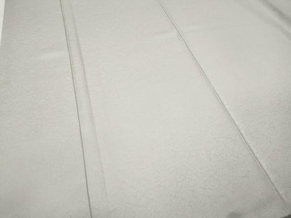 平和屋着物●日本のお笑いタレント　俳優　画家　書家　片岡鶴太郎　色無地　草花地紋　素色　正絹　逸品　CABK8179ut