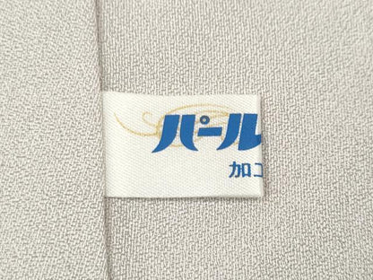 平和屋着物●日本のお笑いタレント　俳優　画家　書家　片岡鶴太郎　色無地　草花地紋　素色　正絹　逸品　CABK8179ut