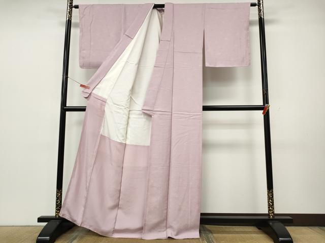 平和屋着物●上質な色無地　菱花地紋　撫子色　正絹　逸品　CABK8181ut