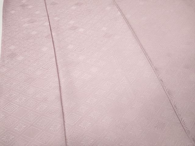 平和屋着物●上質な色無地　菱花地紋　撫子色　正絹　逸品　CABK8181ut