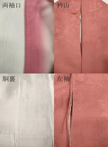 平和屋着物●上質な色無地　薔薇地紋　薄紅色　正絹　逸品　CABK8182ut