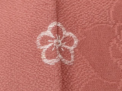 平和屋着物●上質な色無地　薔薇地紋　薄紅色　正絹　逸品　CABK8182ut