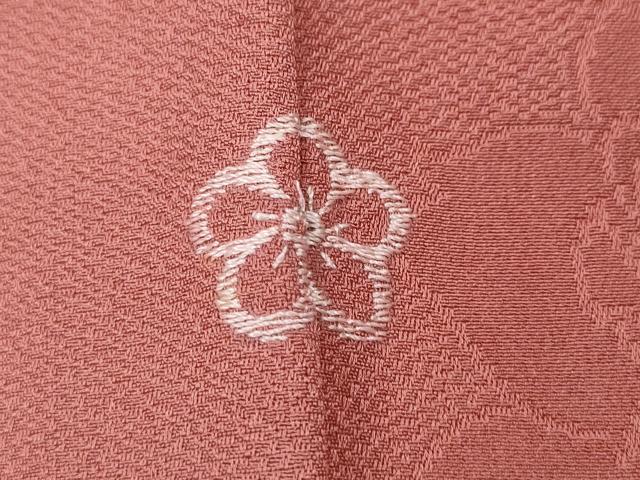 平和屋着物●上質な色無地　薔薇地紋　薄紅色　正絹　逸品　CABK8182ut