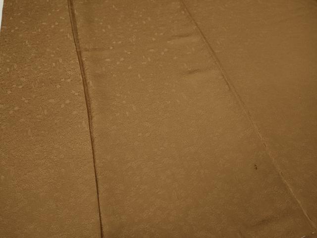 平和屋着物●上質な色無地　草花地紋　枇杷茶色　正絹　逸品　CABK8183ut