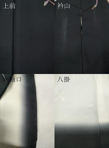 平和屋着物●上質な小紋　吉祥文　黒地　正絹　逸品　CABK8185ut