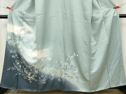 平和屋着物●訪問着　草花文　暈し染め　金銀彩　正絹　逸品　CABK8189ut