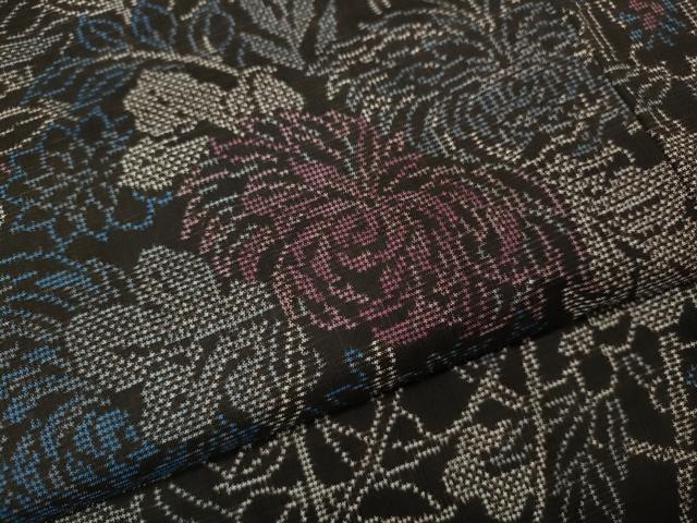 平和屋着物●本場大島紬　7マルキ　花鳥文　正絹　逸品　CABK8190ut