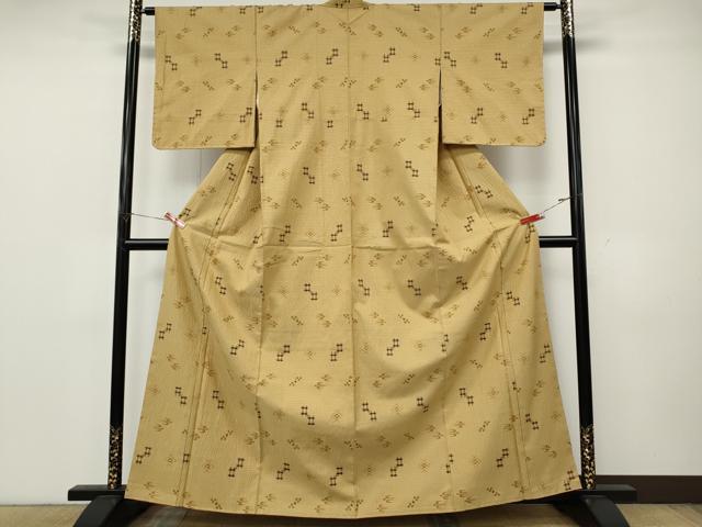 平和屋着物●上質なお召　絣文様　そごう扱い　正絹　逸品　未使用　CABK8191ut