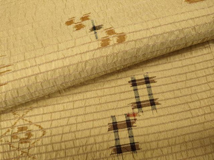 平和屋着物●上質なお召　絣文様　そごう扱い　正絹　逸品　未使用　CABK8191ut