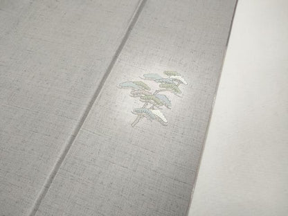 平和屋着物●訪問着　紬地　絞り　風景草花文　正絹　逸品　CABK8193ut