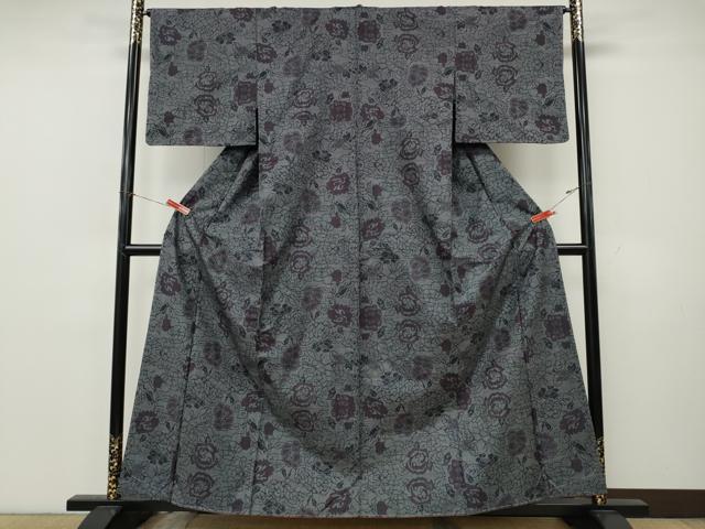 平和屋着物●本場大島紬　7マルキ　舞花文　伊勢丹扱い　正絹　逸品　未使用　CABK8196ut