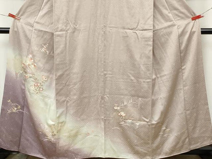 平和屋着物●訪問着　風景草花文　暈し染め　金彩　正絹　逸品　CABK8197ut