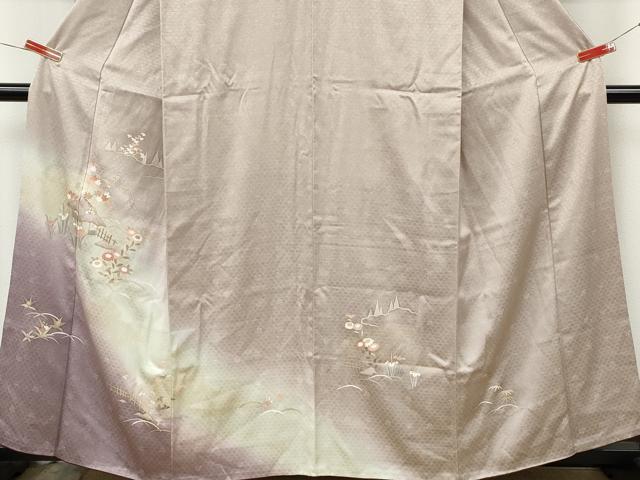 平和屋着物●訪問着　風景草花文　暈し染め　金彩　正絹　逸品　CABK8197ut