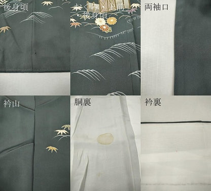 平和屋着物●訪問着　草花文　金彩　正絹　逸品　CABK8200ut