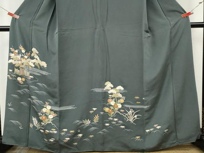 平和屋着物●訪問着　草花文　金彩　正絹　逸品　CABK8200ut