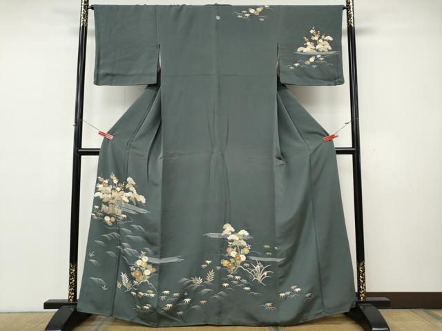 平和屋着物●訪問着　草花文　金彩　正絹　逸品　CABK8200ut