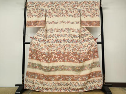 平和屋着物●訪問着　横段舞花文　暈し染め　金彩　正絹　逸品　CABK8203ut