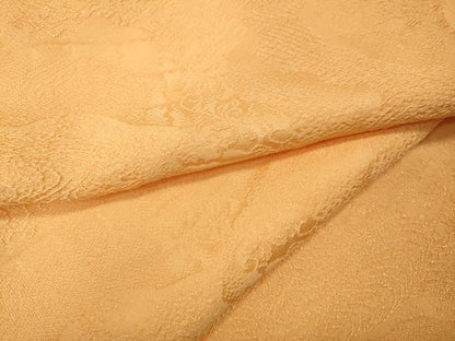 平和屋着物●上質な色無地　道長花地紋　萱草色　正絹　逸品　未使用　CABK8204ut