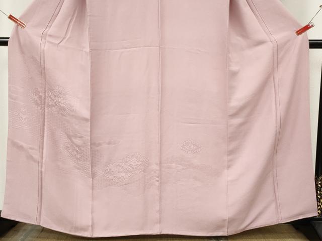平和屋着物●無地絵羽訪問着　雲取り花地紋　撫子色　正絹　逸品　CABK8205ut