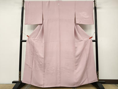 平和屋着物●無地絵羽訪問着　雲取り花地紋　撫子色　正絹　逸品　CABK8205ut