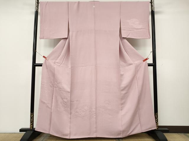 平和屋着物●無地絵羽訪問着　雲取り花地紋　撫子色　正絹　逸品　CABK8205ut