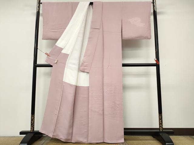 平和屋着物●無地絵羽訪問着　雲取り花地紋　撫子色　正絹　逸品　CABK8205ut