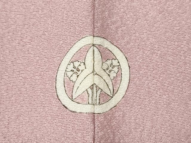 平和屋着物●無地絵羽訪問着　雲取り花地紋　撫子色　正絹　逸品　CABK8205ut