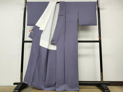 平和屋着物●上質な色無地　鳩羽色　正絹　逸品　CABK8206ut