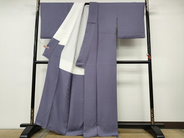 平和屋着物●上質な色無地　鳩羽色　正絹　逸品　CABK8206ut