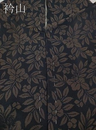 平和屋着物●上質なお召　舞花文　黒地　正絹　逸品　CABK8208ut