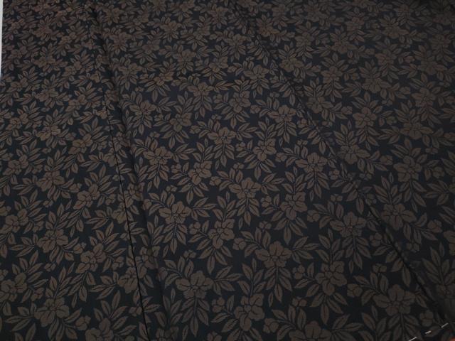 平和屋着物●上質なお召　舞花文　黒地　正絹　逸品　CABK8208ut
