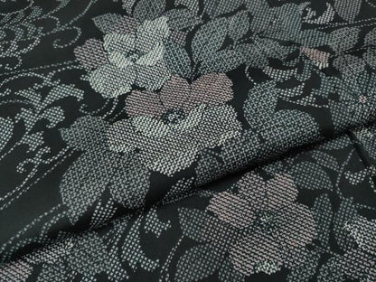 平和屋着物●本場染大島紬　吉祥花文　正絹　逸品　CABK8209ut