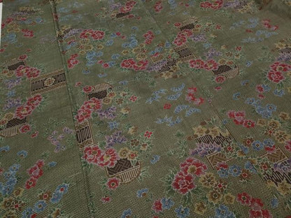 平和屋着物●本場大島紬　7マルキ　竹垣花文　正絹　逸品　CABK8213ut