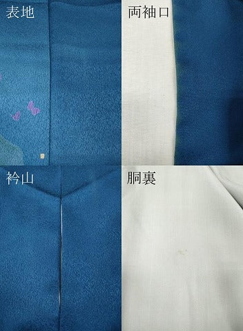 平和屋着物●訪問着　作家物　舞蝶花文　暈し染め　金彩　正絹　逸品　CABK8214ut