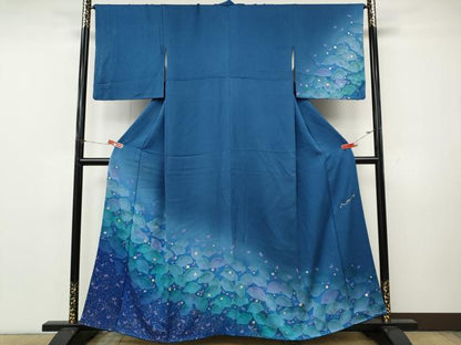 平和屋着物●訪問着　作家物　舞蝶花文　暈し染め　金彩　正絹　逸品　CABK8214ut