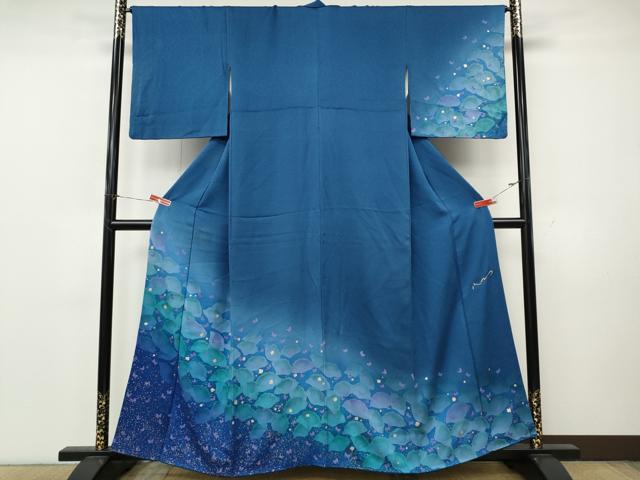 平和屋着物●訪問着　作家物　舞蝶花文　暈し染め　金彩　正絹　逸品　CABK8214ut