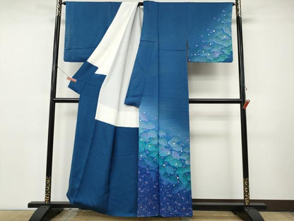 平和屋着物●訪問着　作家物　舞蝶花文　暈し染め　金彩　正絹　逸品　CABK8214ut