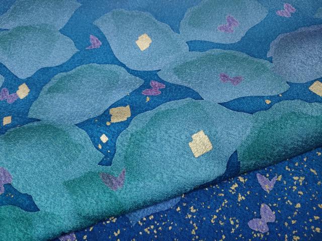 平和屋着物●訪問着　作家物　舞蝶花文　暈し染め　金彩　正絹　逸品　CABK8214ut