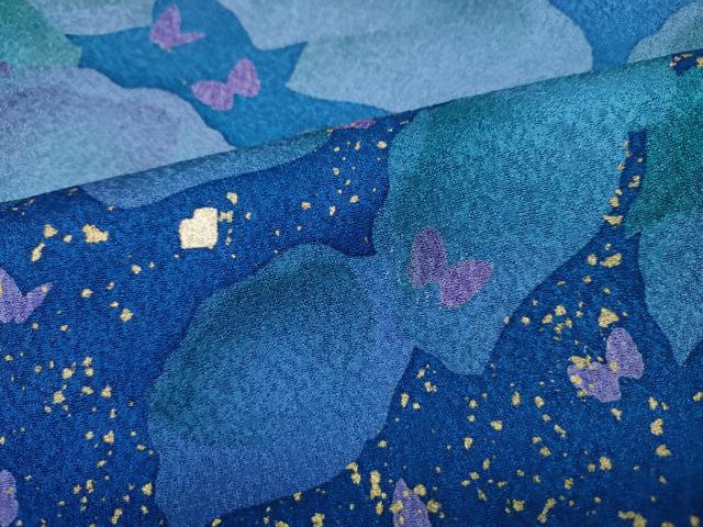 平和屋着物●訪問着　作家物　舞蝶花文　暈し染め　金彩　正絹　逸品　CABK8214ut