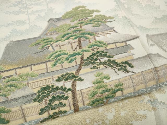 平和屋着物●豪華色留袖　作家物　寿光織　風景草花文　金糸　正絹　逸品　CABK8215ut