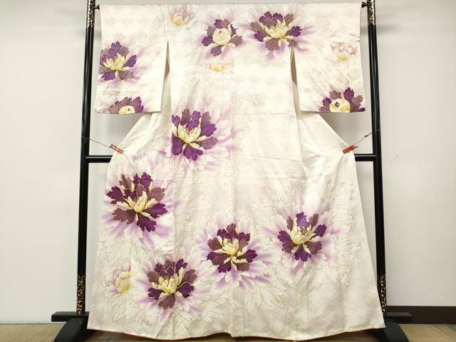 平和屋着物●訪問着　駒刺繍　舞花文　暈し染め　金彩　松坂屋扱い　正絹　逸品　CABK8219ut