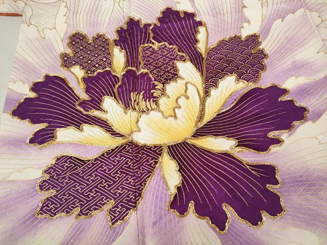 平和屋着物●訪問着　駒刺繍　舞花文　暈し染め　金彩　松坂屋扱い　正絹　逸品　CABK8219ut
